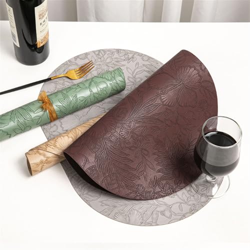 Sets de table imperméables en cuir synthétique bleu lavable lot de 4 - 8