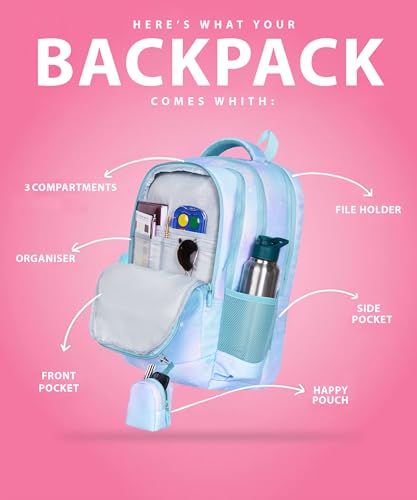 Image of BEAUTY GIRLS BY HOTSHOT|MAGICPACK 1616|SCHOOL BAG WITH JOYPOUCH|LARGE SIZE|TUTION BAG|COLLEGE BACKPACK|WATER RESISTANT BAG|40 LITERS SCHOOL BAG |FOR GIRLS & WOMEN