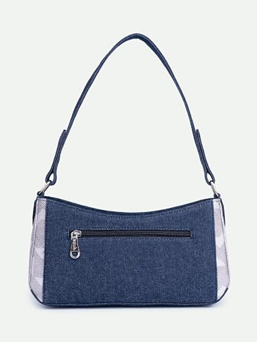 Image of ZOUK Lyra Small Shoulder Bag for Women - Denim & Printed Shoulder Bag with Water-Resistant Lining | Handcrafted Sling Bag with Multiple Pockets & Zip Closure for Daily & Weekend Use |