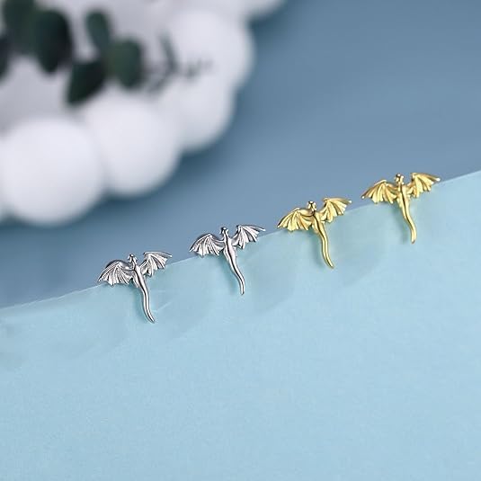 Dragon Earrings for Women Silver Dragon Stud Earrings Cute and Small Animal Stud Jewelry - Image 5