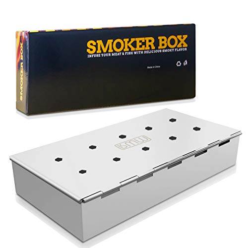 Rwm Smoker Box, Stainless Steel BBQ Grilling Meat Smokers Box for Wood Chips, Best Barbecue Accessories on Gas Charcoal Grill