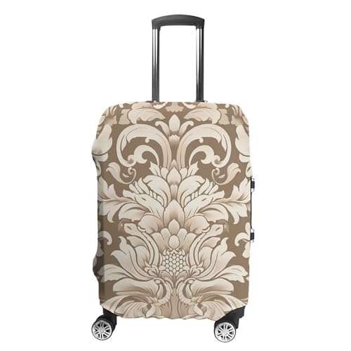 Housse de protection pour valise beige foncé et blanc élastique et lavable