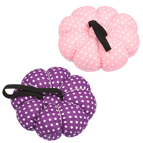 Jffx 2 Packs Pin Cushions Elastic Wrist Belt Pumpkin Needle Pincushions Wristband Wearable Needle Cushion For Sewing Quilting Or Diy Crafts #TOP1