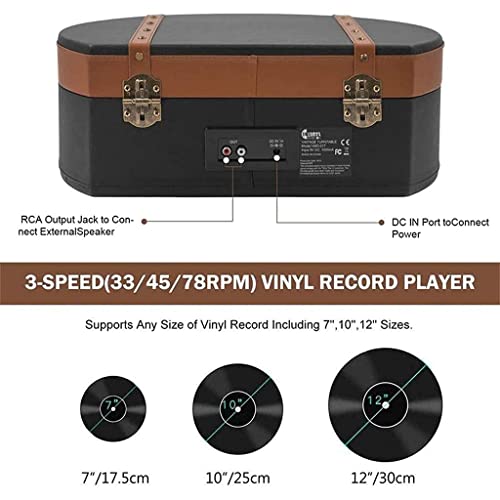 TAISK Tourne-Disque Portable en Vinyle avec Haut-parleurs stéréo intégrés, entraînement par Courroie à 3 Vitesses… - Les Beatles, Paul McCartney, John Lennon, RIngo Starr, George Harrison TAISK Tourne-Disque Portable en Vinyle avec Haut-parleurs stéréo intégrés, entraînement par Courroie à 3 Vitesses… – Image 4