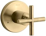 KOHLER K-T14491-3-BGD Purist Transfer Valve Trim with Cross Handle, Valve Not Included, Vibrant Moderne Brushed Gold