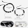 TOTWOO Elegant Beaded Bracelets for Couples - Valentines Day Gifts with Positive Meaning, Natural Stone & Stainless Steel Healing Energy Jewelry, Adjustable Sun and Moon Set, Perfect Friendship Gifts