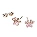 Produktbild OTOTEC Ohrringe Paar Rose Gold überzogene Niedlichen Welpen Katze Pfote Ohrstecker Hund Paw Geschenk für Frauen mit Kristallsteinen