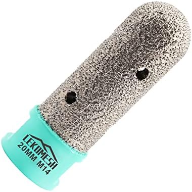 Diamond Finger Bits 20MM LEKOMESH - Diamond Coated Milling Bit for Enlarging Shaping Edging Holes of Porcelain Tile Ceramic Marble Granite Countertop M14 Thread