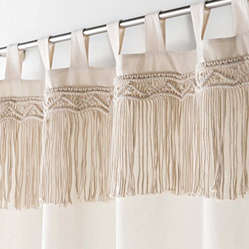 Douceur d'Intérieur, Samaya Plain Polycotton Tab Top Curtain 140 x 240 cm, Ohne, W 55.1" x L 94.5" (1 Panels) - Image 3