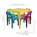 Kids Activity Table and Chairs Set - Toddler Activity Chair Best for Toddlers Reading, Train, Art, Crafts, Play-Room (4 Childrens Seats with 1 Table Sets) Little Kid Children Furniture Accessories