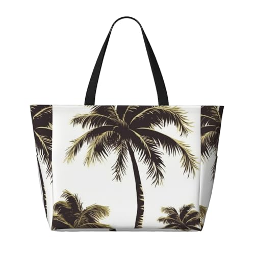 Beach Bags For Women Large Waterproof Sandproof Beach Tote Bag Lightweight Zipper Carry On Bag Palm Tree Pool Bag For Gym Travel Vocation2