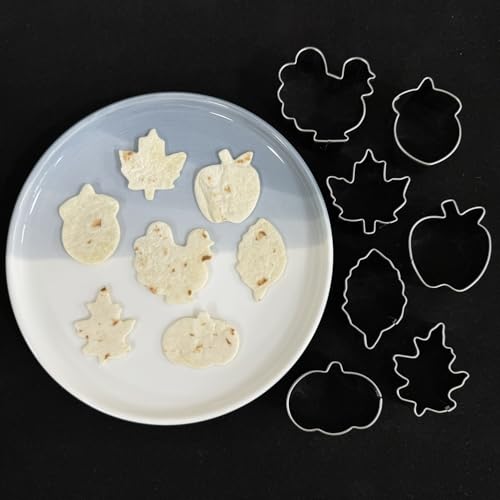Auktosmn MINI AUTUMN COOKIE CUTTER SET 7 Piece-2.0 Inch-Diswasher Safe-Mini Autumn Leaf, Apple, Pumkin, Acorn, Maple, Turkey-Mini Baking Pie Crust Cutter thumb #3
