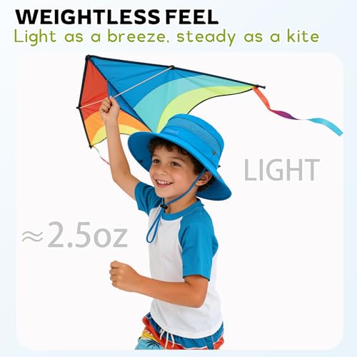 Image of Baby Sun Hat UPF 50+ Sun Protective Toddler Bucket Hat Summer Kids Beach Hats Wide Brim Outdoor Play Hat for Boys Girls