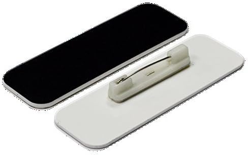 Name Tag/Badge Blanks - 10 Pack - Black 1" X 3", Round Corners, Pin