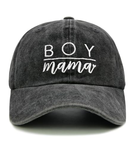 Boy Mama Baseball Cap for Women, Adjustable Cotton Embroidered Mo...