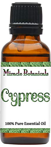 Miracle Botanicals Wildcrafted Cypress Essential Oil - 100% Pure Cupressus Sempervirens - Therapeutic Grade - 30ml/1oz.