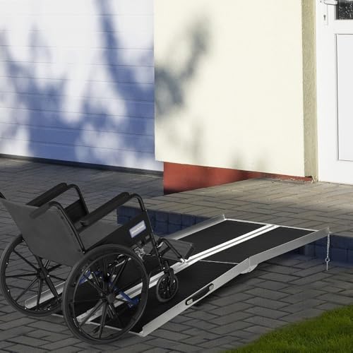 Rampa portátil de aluminio para umbral para silla de ruedas, scooter y caminador - Rampa plegable ligera para casa y viaje miniatura 2