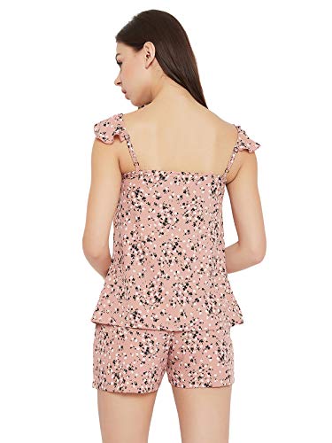 Image of Clovia Women's Crepe Print Me Pretty Cami Top & Shorts