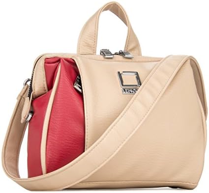 Lencca LENOliveREDBGE Olive DSLR Camera Case Shoulder Bag with Removable Strap (Red/Beige)