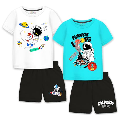 Image of Trampoline Boys Pack of 2 Printed T-shirt With Shorts