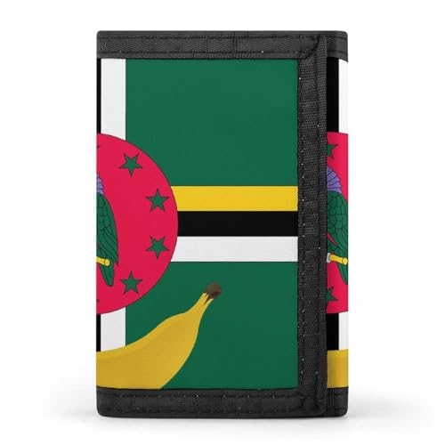 Dominica Flag with Banana wallet for men women change wallets coin pouch