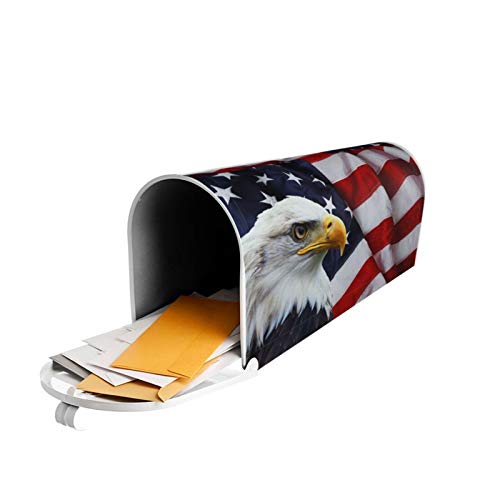 Image of Dujiea American Flag Mailbox Wrap - Waterproof Magnetic Post Box Cover, Large Size 25.5 inch L x 21 inch W - Garden Yard Home Decor