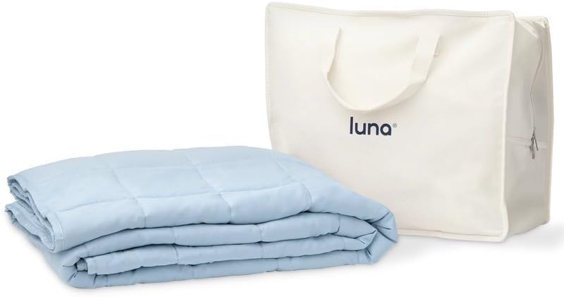 Luna Weighted Blanket Kids | Premium Sleep Quality, Breathable, Comfortable Lyocell Blanket | All Season Cooling Blanket Gift Ideas [10lbs - Twin - 41" x 60"] [Light Blue]