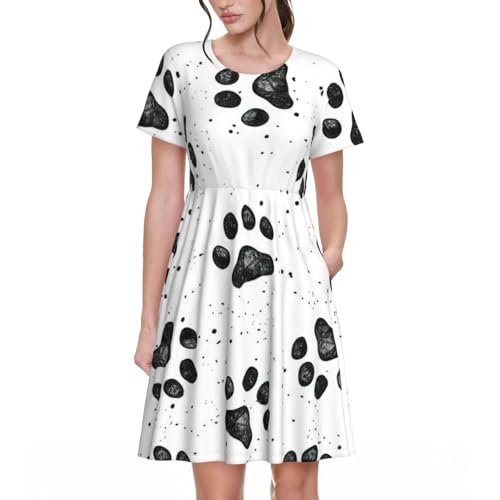 Robe d'été fluide à manches courtes chic pour femme active adepte de mode et de balades shopping