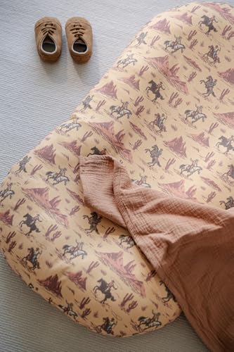 Image of Little Jump 2 Pack Baby Lounger Cover, Stretchy and Soft Newborn Lounger Cover, Infant Lounger Slipcover for Boys Girls, Covers Only Cowboy Boots hat (2 Pack Cowboy)