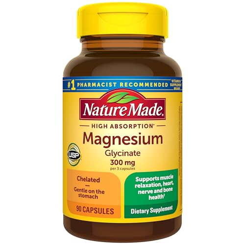 image for Nature Made High Absorption Magnesium Glycinate 300mg per 3 Capsules, 