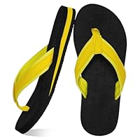GRPSKCOS Boys Flip Flops Sandals Water Park Summer Beach Swim Pool Shoes for Kids Indoor and Outdoor (04 Yellow, 2 Little Kid)
