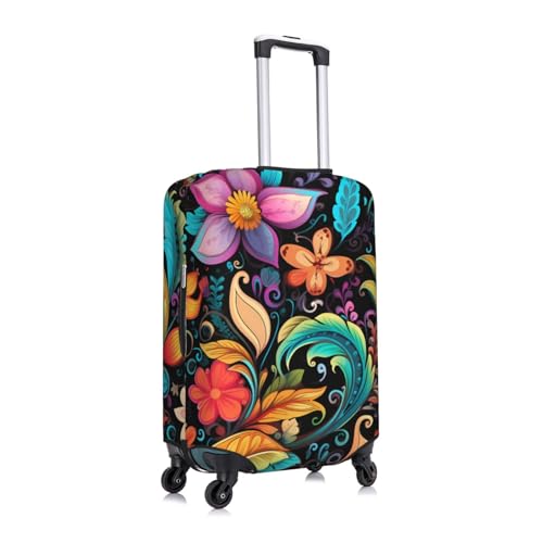 Paisley Flower Luggage covers for Suitcase Ethnic Floral Leaves Travel Luggage Cover Suitcase Protector Washable Suitcase Cover Anti Scratch Dirt Covers Fit 22-24 inch3