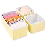 TAMAÑO COMPACTO: Cada conjunto de cajas para guardar ropa consta de una caja rectangular y dos cuadradas de 29,2 cm x 14,0 cm x 10,2 cm (rectangular) y 14,0 cm x 14,0 cm x 10,2 cm (cuadradas).