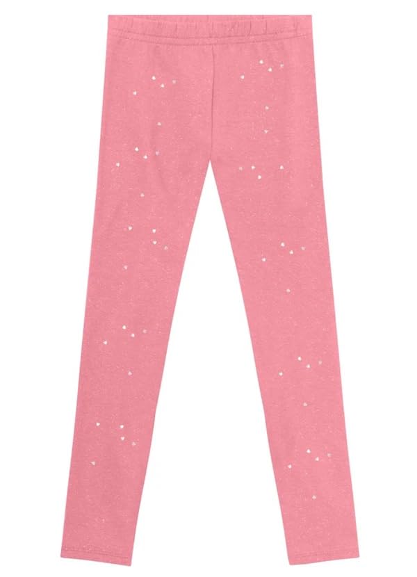 Brandili Calça Legging Flanelada Infantil com Brilho, Lisa, Diversas Cores (BR, Numérico, 2, Rosa Claro)