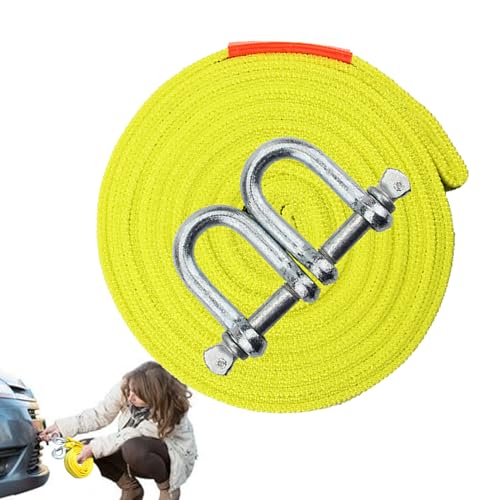 トラックナイロン牽引ロープ - 高耐久車両牽引ケーブル、耐久性のある編組ストラップ、強力な耐荷重力 |車の牽引、SUVの牽引、RVの支援に使用される自動車リカバリーアクセサリ