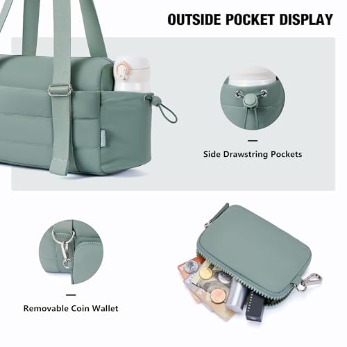 Image of ROULENS Small Gym Bag for Women 2 Set Mini Gym Duffle Bag with Wet Compartment and Coin Wallet, Gym Tote Bag for Workout /Sport /Travel