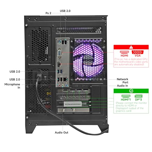 LXZ Gaming PC Desktop Ryzen 7 8700F | 32GB DDR5 RAM | GeForce RTX 5060 8GB | High-Performance Gaming & Design Computer, Black Tower PC - Image 5