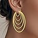 5 Pairs Gold Plated Stainless Steel Hoop Earrings for Women Hypoallergenic Large Small 14K Gold Plated Starry Sky Filigree Hoops Hoop Earrings Pack Lightweight Fashion Earrings Set