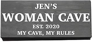 Personalised Woman Cave Wooden Sign, Shed Plaque, Est. Year, My Cave My Rules