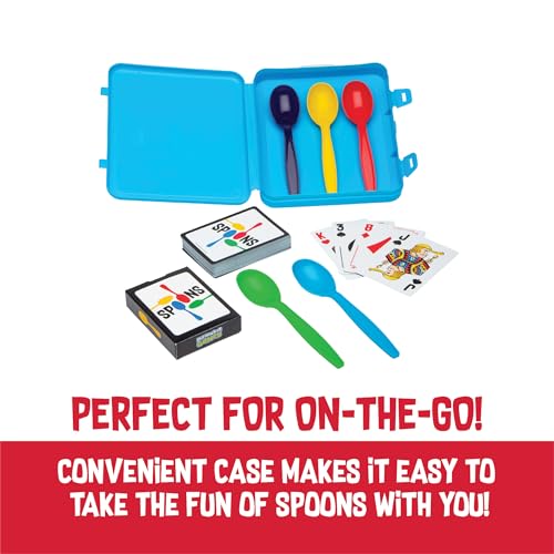 Image of Spoons in a Case Playing Card Games for Kids Deck of Cards Fun Family Games | Deck of Cards, Spoons Game, Multi-Player, Case Inc, Spoons Inc, Game Night, Travel Game