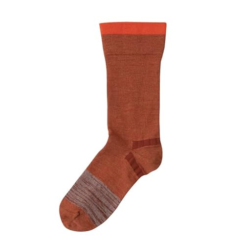 [エコノレッグ] 口ゴムがなくしめつけないウールのゆるっと靴下 (レンガ, 22-25)