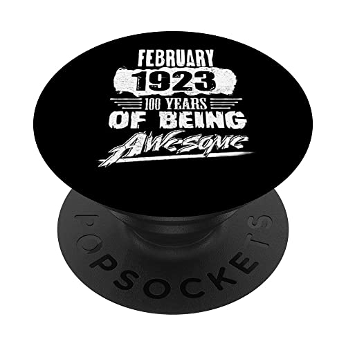 Febrero de 1923 100 años de edad, regalos de 100 cumpleaños PopSockets PopGrip Intercambiable