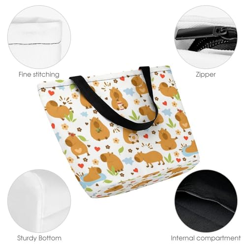 Capybara Tote Bag for Women Reusable Shopping Bag Beach Bag for Shopping Gym Travel3