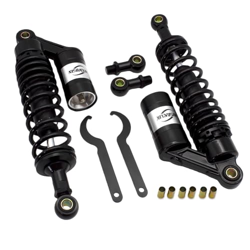 Universal 320mm Shock Absorber, Damping System for Street Bikes, Go Karts, Scooters & ATVs, Motorcycle Rear Suspension Upgrade,BLACK