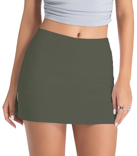 Amazon.com: Wrotorea Women's Mini Skort Casual Elastic Low