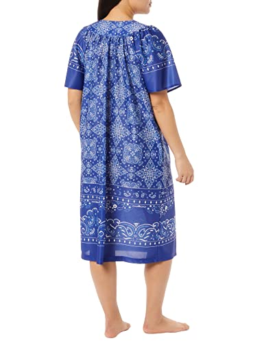 Image of AmeriMark Casual Women's Patio Muumuu House Dress Loose Comfortable Short Sleeve Sun Dress Lounger Gown Sleepwear for Ladies
