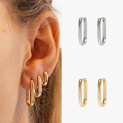 Gold Hoop Earrings Set for Women 3 Pairs Small and Lightweight Gold Jewelry for Girls and Hypoallergenic Huggie Hoop for Women and Men3