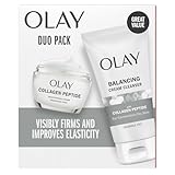 Olay Collagen Peptide Duo Pack, Balancing Cream Face Wash, Fragrance-Free, 5.0 fl oz, Moisturizing Cream Moisturizer, Fragrance-Free, 1.7 oz