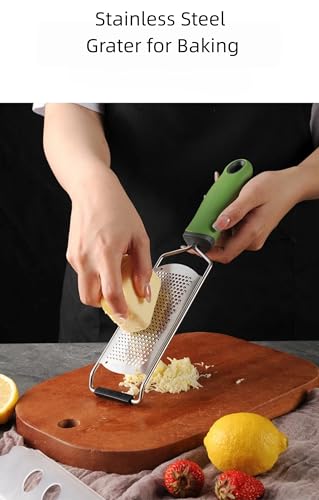 Rallador de queso de acero inoxidable con mango rojo miniatura 3