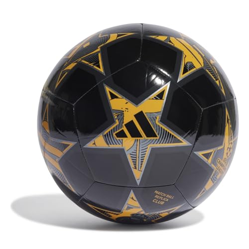 adidas Unisex Ball (Machine-Stitched) UCL RM CLB, Black/Preloved Yellow/Carbon IA1018, 5